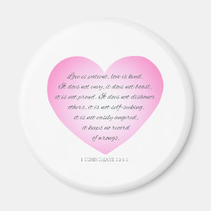 Love is Patient Quote Valentine Magnet