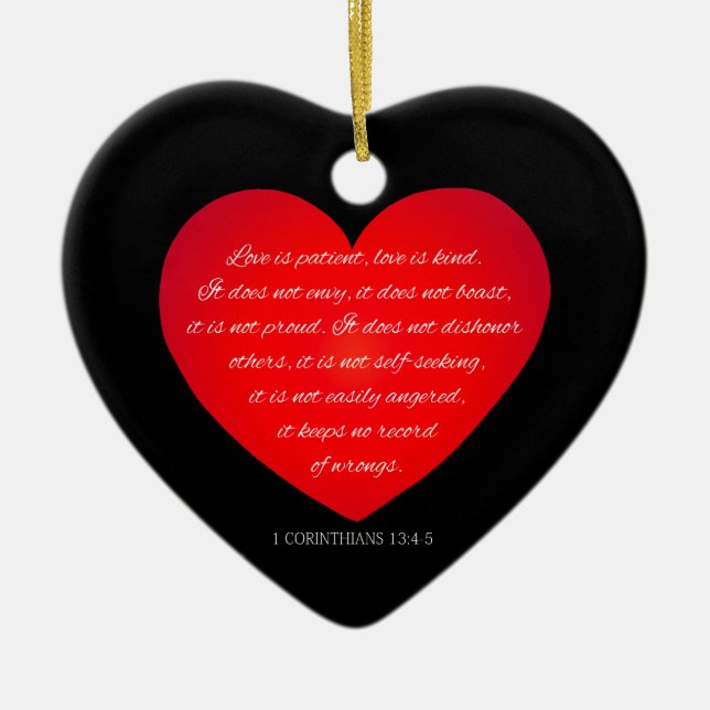Love is Patient Quote Valentine | Ornament (Front)