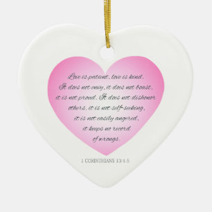 Love is Patient Quote Valentine Ornament