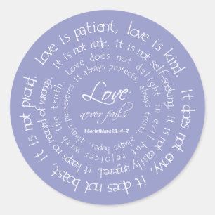 Love is Patient Scripture Lavender Wedding Seal
