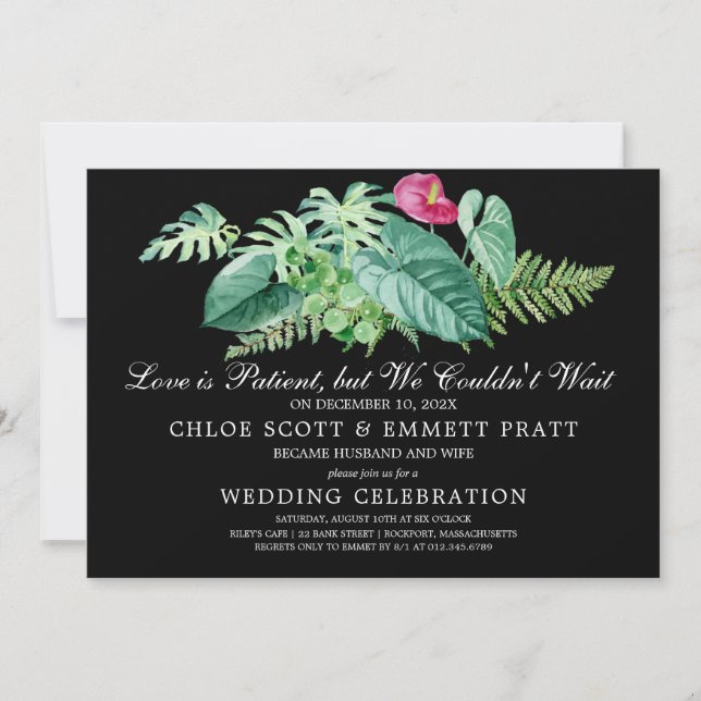 Love is Patient Wedding Announcement Invitation (Front)