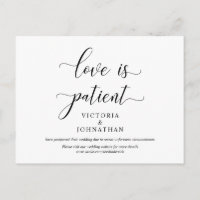 Love is patient, Wedding Ceremony Change the date