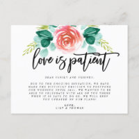 Love Is Patient Wedding Postponement