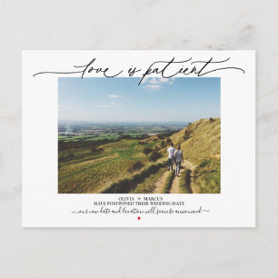 Love is Patient Wedding Postponement Postcard
