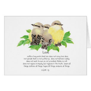 Love is- Scripture Cor: 13 Cute Cuddling Kingbirds