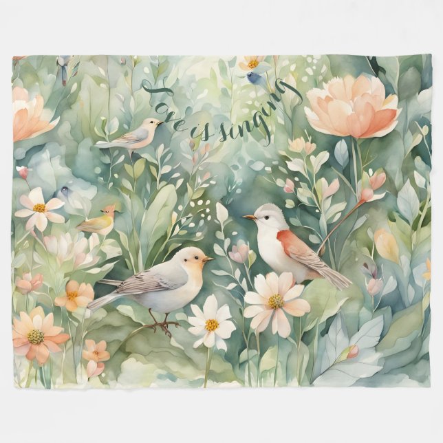 Love is singing Fleece Blanket (Front (Horizontal))