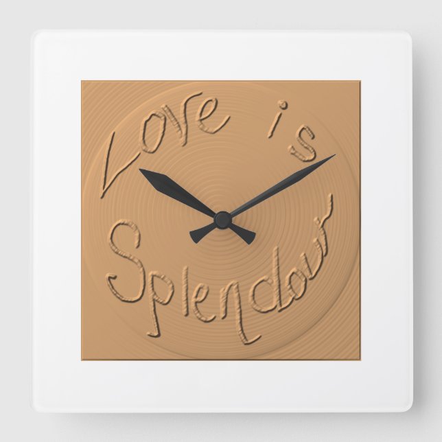 "Love is Splendour" Gold Relief >Wall Clocks (Front)