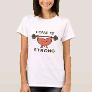 Love is Strong – Cute Heart Illustration T-Shirt