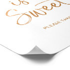 Love is Sweet 8x10 Stylish Rose Gold Wedding Sign