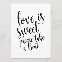 Love is Sweet Affordable Wedding Favours Sign