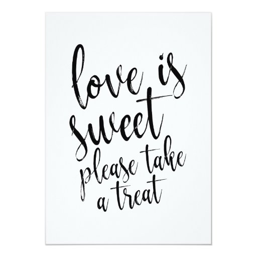 Image of Love is Sweet Affordable Wedding Favours Sign Invitation