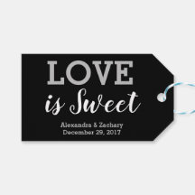 Love is Sweet Black Silver Wedding Candy Favour