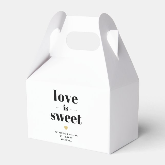Love is Sweet Bold Typography Wedding Favour Box (Front Side)