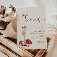 Love Is Sweet Bridal Shower Gold Champagne Glass 