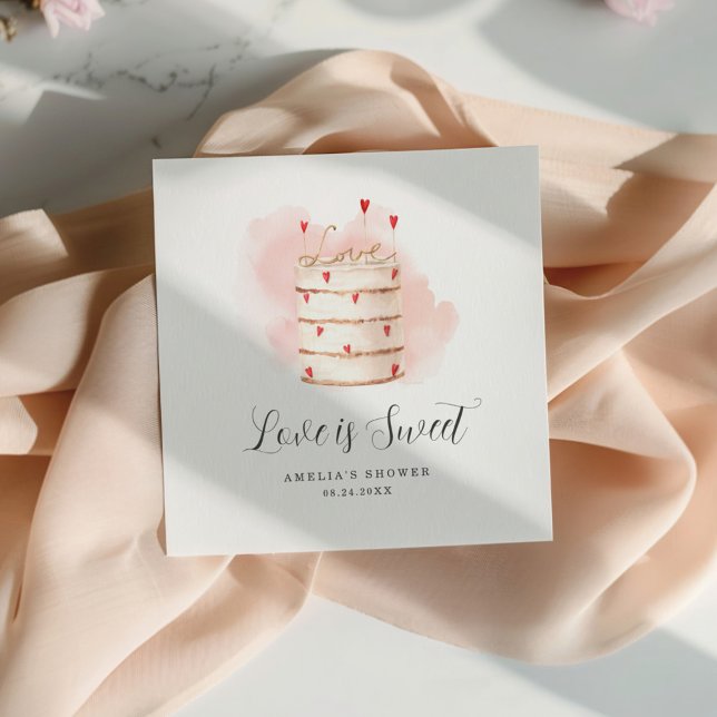 Love Is Sweet Bridal Shower Invitation Napkin (Creator Uploaded)