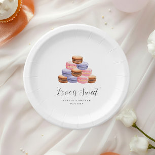 Love Is Sweet Bridal Shower Invitation Paper Plate