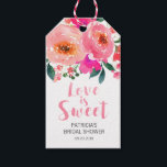 Love is Sweet Bridal Shower Pink Floral Thank You Gift Tags<br><div class="desc">Love is Sweet Bridal Shower Pink Floral Thank You</div>
