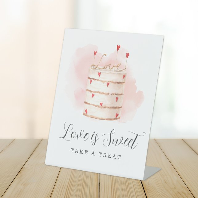 Love Is Sweet Bridal Shower Take a Treat Pedestal Sign (Creator Uploaded)