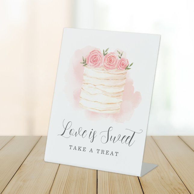 Love Is Sweet Bridal Shower Take a Treat Pedestal Sign (Creator Uploaded)