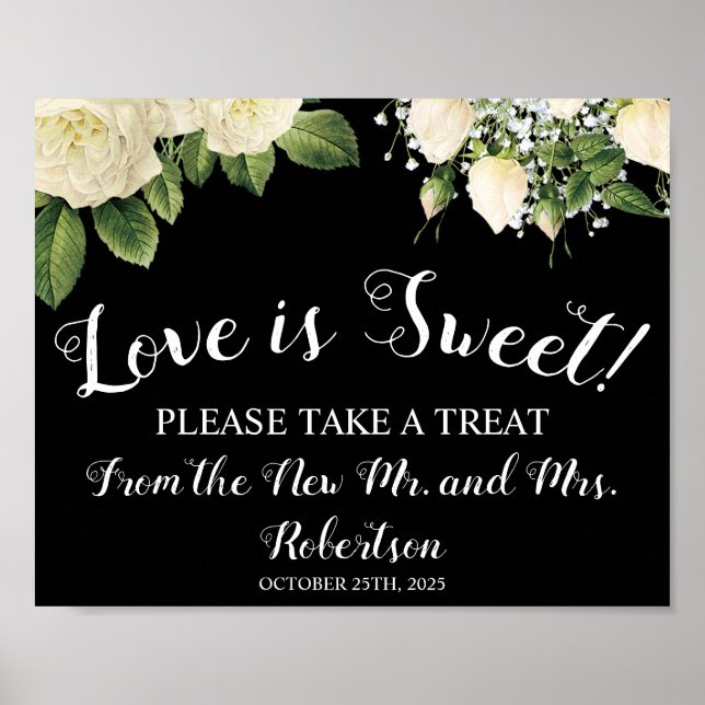 Love is Sweet Bridal Shower Wedding Sign (Front)