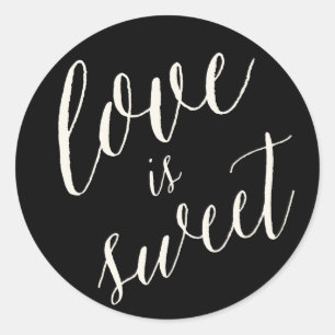 Love Is Sweet Calligraphy Script Wedding Stickers