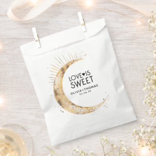 Love is Sweet Celestial Gold Moon Wedding Favour Bags