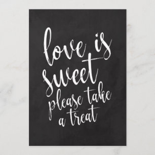 Love is Sweet Chalkboard Wedding Favours Sign Invitation