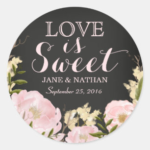Love is Sweet Chalkboard Wedding Sticker