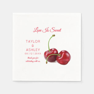 Love is Sweet Cherry Fruit   Wedding Napkin