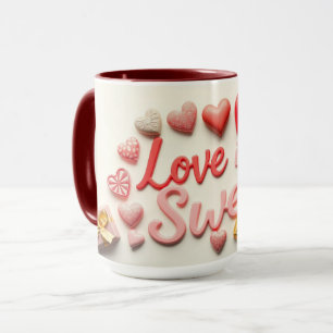 Love Is Sweet Chocolate Valentine Heart Mug
