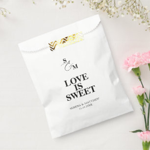 Love is Sweet Classic Monogram Wedding Favour Bags