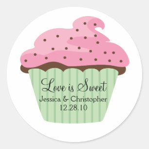Love is Sweet - Cupcake Classic Round Sticker
