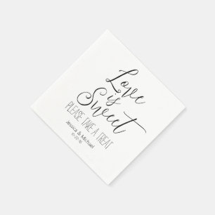 Love is sweet custom modern minimalist wedding napkin