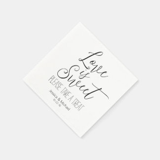 Love is sweet custom modern minimalist wedding napkin