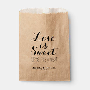 Love is sweet custom wedding candy buffet favour bags