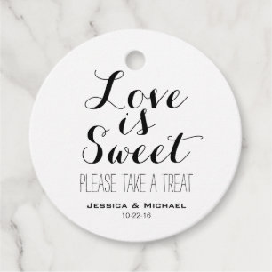 Love is sweet custom wedding candy buffet favour f tags