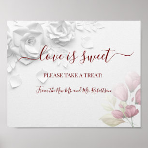 Love is Sweet Dessert Table Floral Wedding Sign