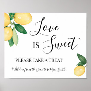 Love is Sweet Dessert Table Shower Wedding Lemons Poster