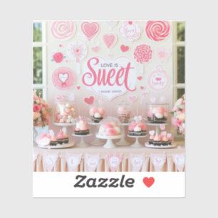 "Love is Sweet" dessert table stickers