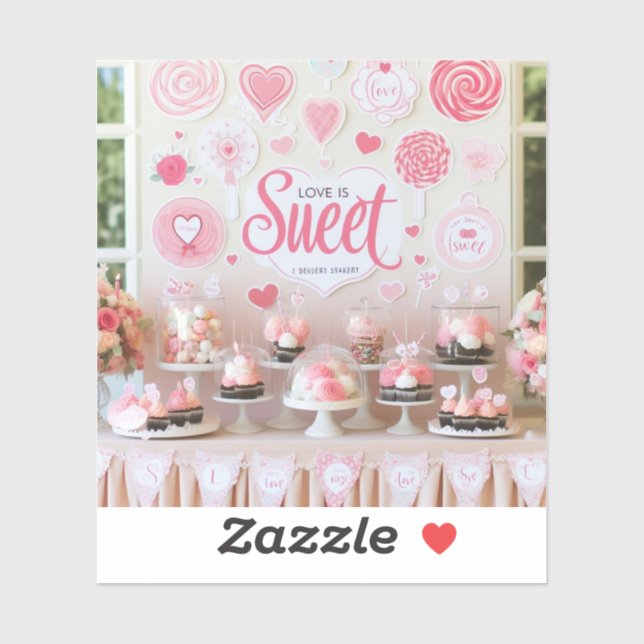 "Love is Sweet" dessert table stickers  (Sheet)