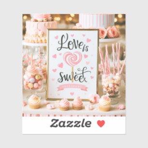 "Love is Sweet" dessert table stickers