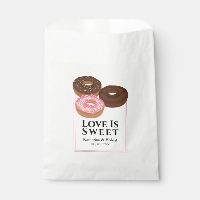 Love Is Sweet Doughnut | Wedding Favour Bags (Front)