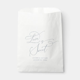 Love is Sweet Elegant Dusty Blue Wedding Favour Bags