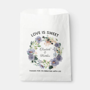 Love is Sweet Elegant Floral Wreath Wedding Favour Bags