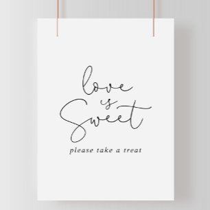 Love Is Sweet Elegant Simple Calligraphy Sign