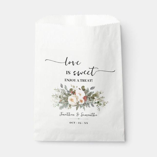 Love is Sweet Enjoy a Treat Winter Shower Favour Bags (Front)