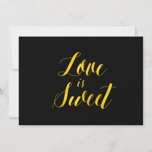 "Love is Sweet" Faux Gold Foil Chic Wedding Sign Invitation