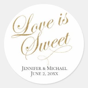 Love is Sweet Faux Gold Foil Script Favour Tag