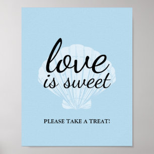 Love is Sweet Favors Sign Seaside Beach Blue