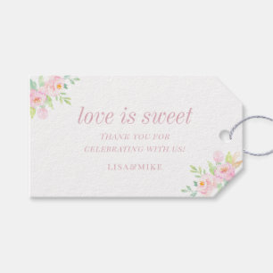 Love is Sweet Floral Wedding Favour Thank You Gift Tags